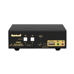 Jidetech 2端口双显示器2.0 KVM交换机扩展显示热键，带音频交换机USB集线器 - Product Image 2