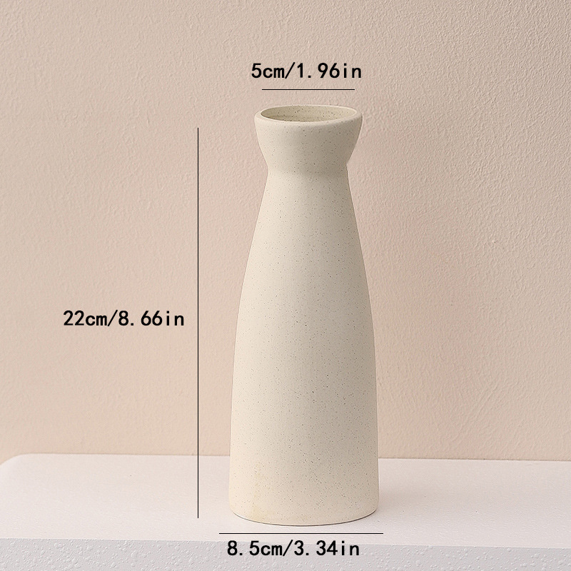 shallow stranger vase-beige-black dot