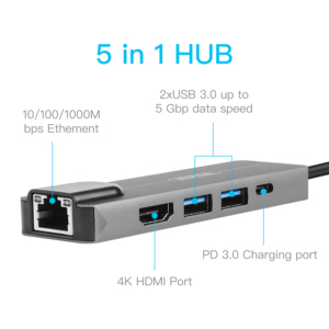 Nuovo Prodotto 4 in 1 Tipo C Hub con Video HDM1 VGA Ethernet di rete di DEVIAZIONE STANDARD TF - Product Image 2