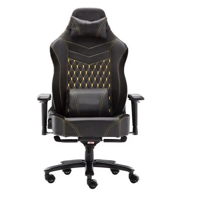 Chaise de Gaming professionnelle Extra Large, oreiller pour la tête et les lombaires, en cuir PVC de qualité supérieure et respirant, Base en alliage d'aluminium, 160KG