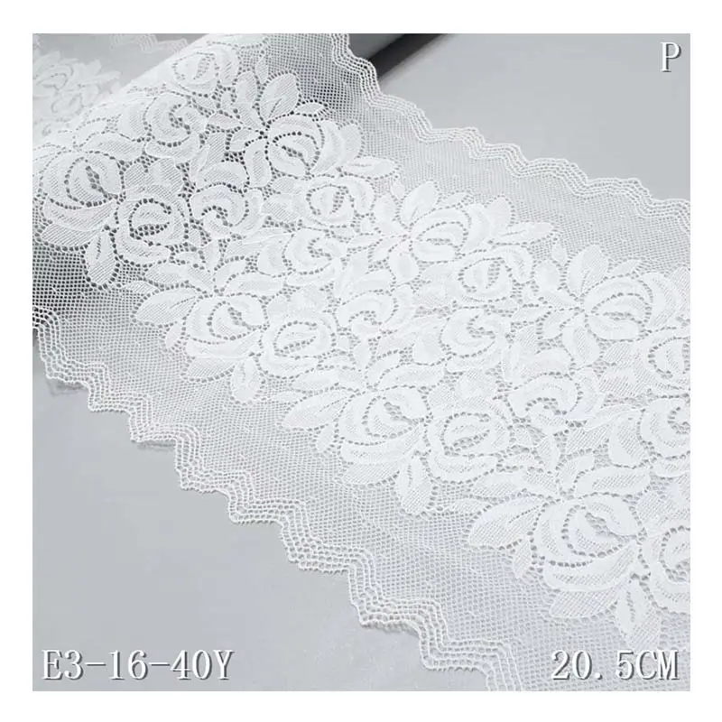 20CM di pizzo elastico bianco 8 "ampio tessuto di pizzo elasticizzato stile francese per abito da donna Lingerie vendita Spot