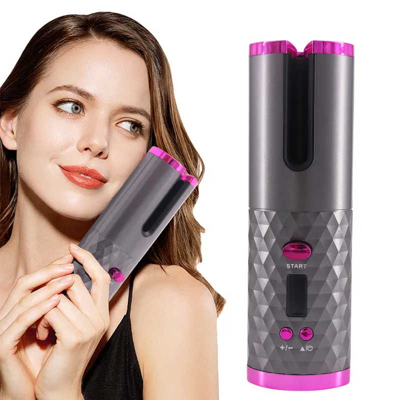 Hair Curler Wireless USB Curling Iron Automatic Rotating Rechargeable Air Wrap Hair styler LED Air Wrap Styler Curlers for Hair