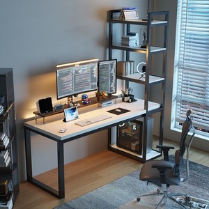 Massivholz-<span class=keywords><strong>Computer</strong></span> tisch mit Bücherregal und integrierten Büromöbeln, geeignet für den Familien gebrauch im Schlafzimmer oder Raum