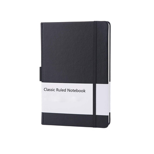 Benutzer definierte schwarze Leder A5 Journal Notebook Blank Rule Magic Design Wasserdichte Hardcover Elastic Closure String Sattel heftung - Product Image 1