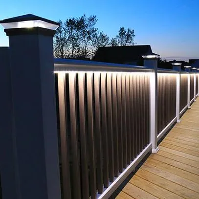 Customized Design Modern Outdoor Balcony Glass Railing With Led Light
