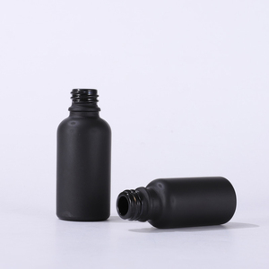 Logotipo personalizado 5ml 10ml 15ml 20ml botella redonda vacía de aceite esencial cosmético 30ml 50ml 100mL botella cuentagotas de suero de vidrio negro mate - Product Image 3