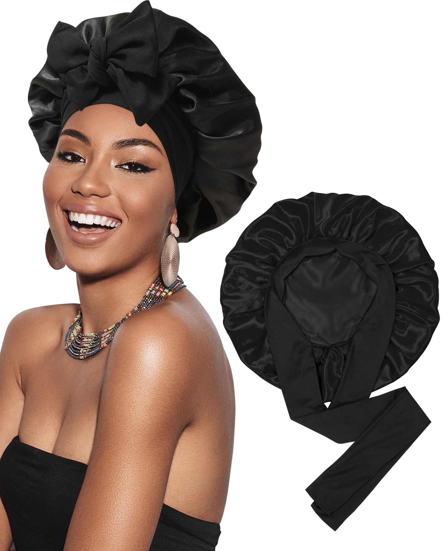 Ruban double couche moyen de haute qualité noir et noir