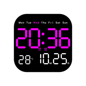 Multifunktion ale quadratische LED-Wanduhr mit großem Display Fernbedienung Digitaler Wecker Anzeige Kalender Temperatur Tisch uhr - Product Image 1