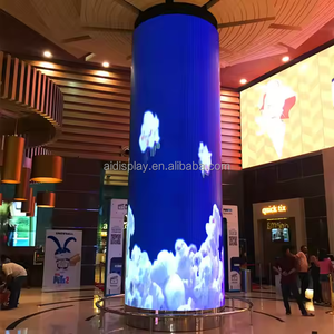 Nuevo producto, pantalla LED de forma redonda para interiores, módulo LED flexible cilíndrico P4, uso de pared de video Led de 360 ° para compras de exposiciones - Product Image 4