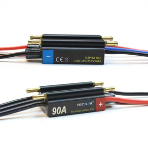 FlyColor 30A 50A 70A 90A 120A RCボートESC防水2-6S LipoブラシレススピードコントローラーRCボートモーター用プログラムカード付き