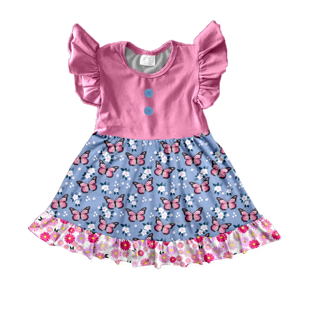 Envío de la gota nuevo bebé de hadas mariposa Rosa vestido de fiesta vestido para niña de 15 años de OEM/ODM