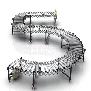 Transportador de rodillos flexible extensible automático eléctrico con velocidad ajustable para descarga de carga logística