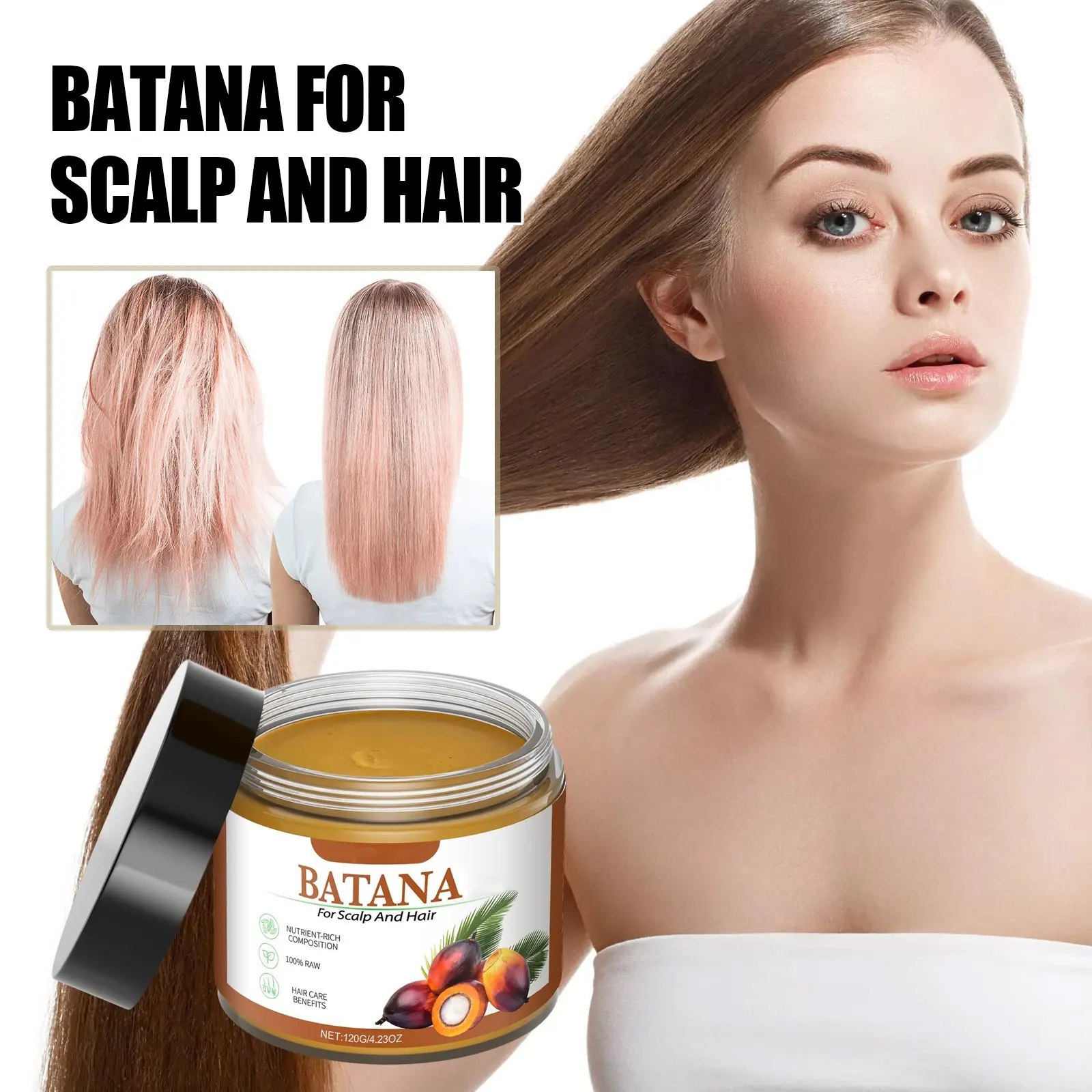 Óleo de vitamina E natural de biotina para cabelo, óleo de crescimento rápido de cabelo de marca própria, óleo cru para cuidados com os cabelos, uso diário 120g