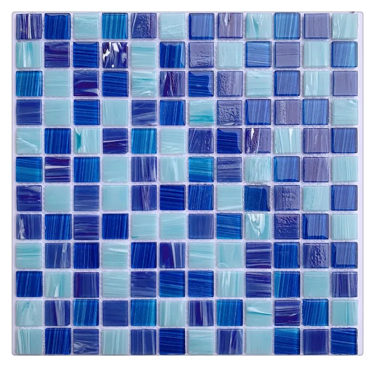 36x36 мм квадратный синий цвет стеклянная мозаика микс Хрустальная стеклянная мозаика