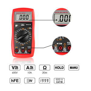 MS8221B مقياس رقمي متعدد DC AC Ohm فولت أمبير اختبار متر HFE الجهد الحالي المقاومة السعة ديود الاستمرارية - Product Image 3