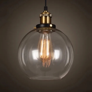 Avize şeffaf/Amber cam lamba Loft Cafe Bar kolye ışıkları restoran asılı lamba - Product Image 3