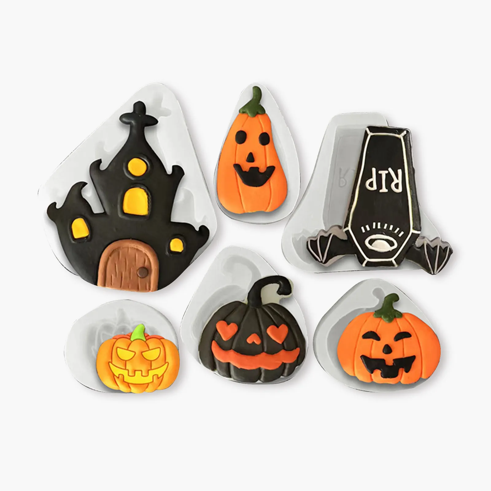 Stampo in Silicone per Halloween stampo per caramelle stampo di cioccolato con pipistrello di zucca forma fantasma per cucina Halloween utensili da forno