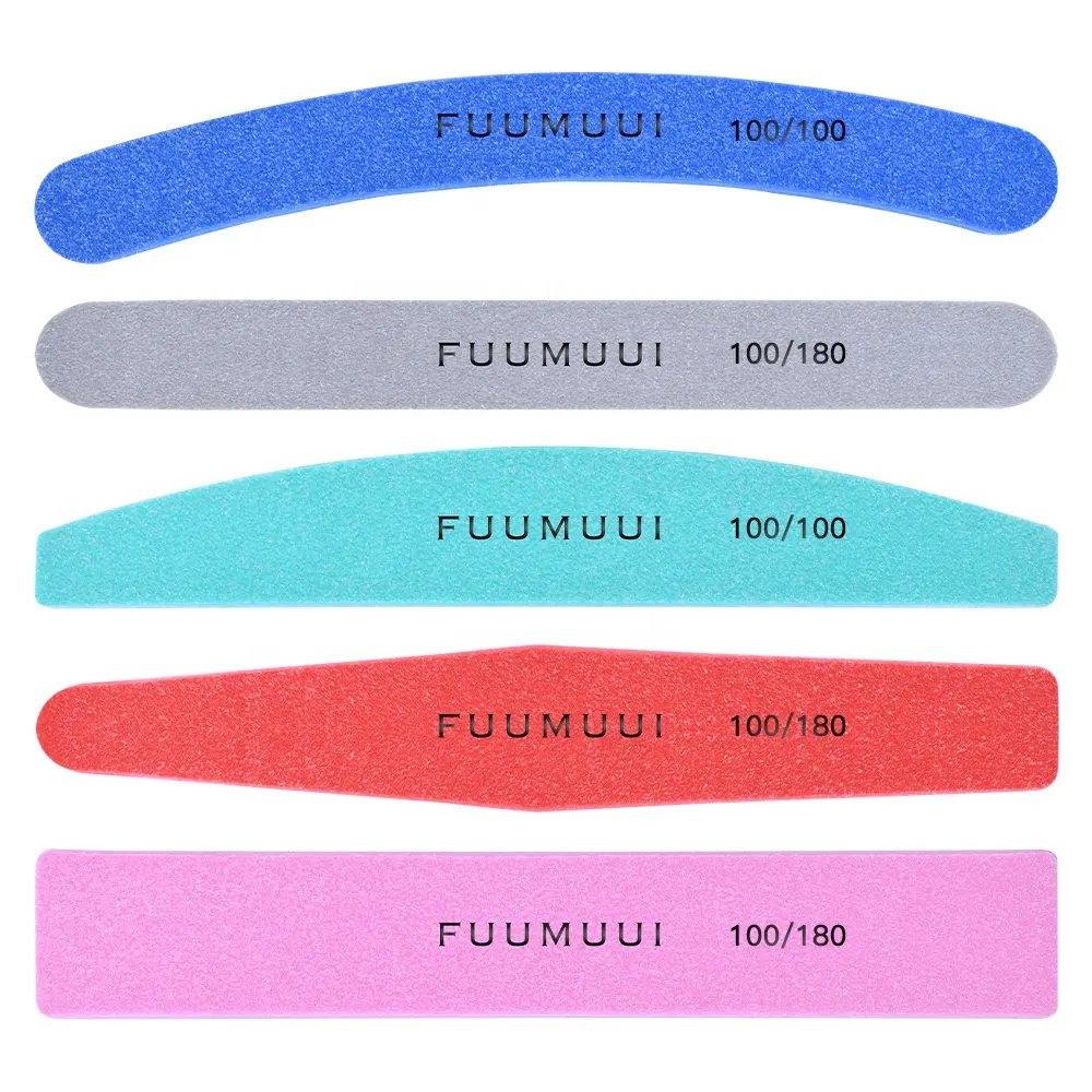 Fuumuui lixa de esponja para unhas, fio profissional estampado sob encomenda para unhas 80/100/180/240 grift