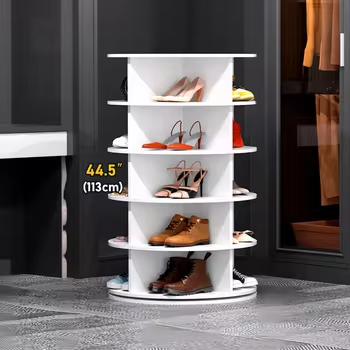 Zapatero giratorio en L con bordes completamente sellados - 5 niveles