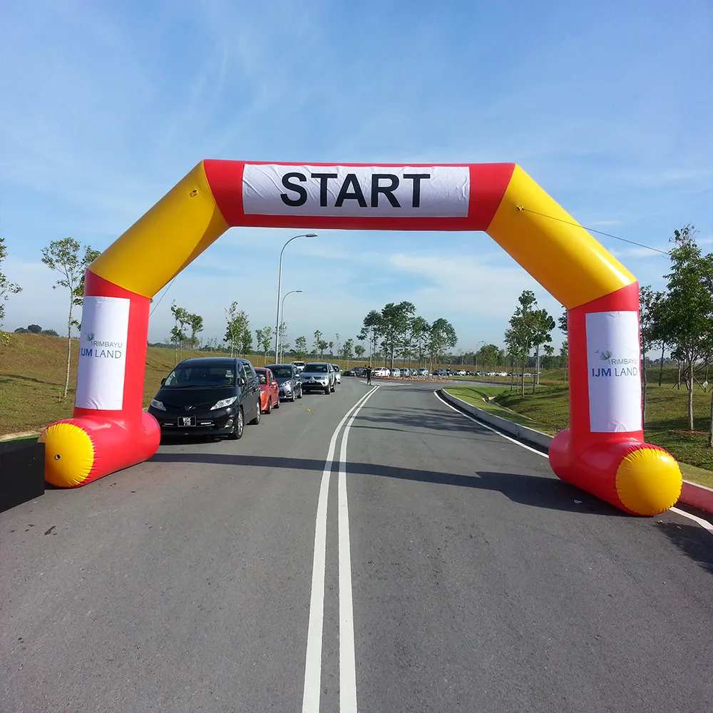 Puerta inflable personalizada al aire libre promoción inflable línea de meta línea de inicio arco para carrera