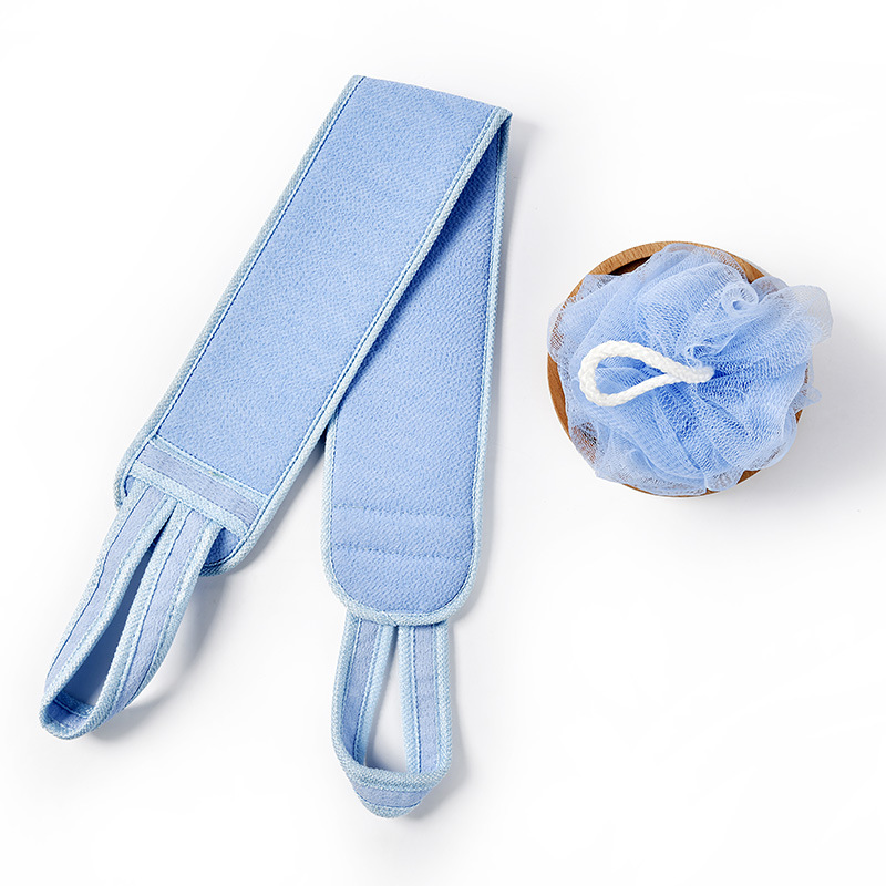 Nordic Blue Two-Piece Set with Back Support and Bath Ball