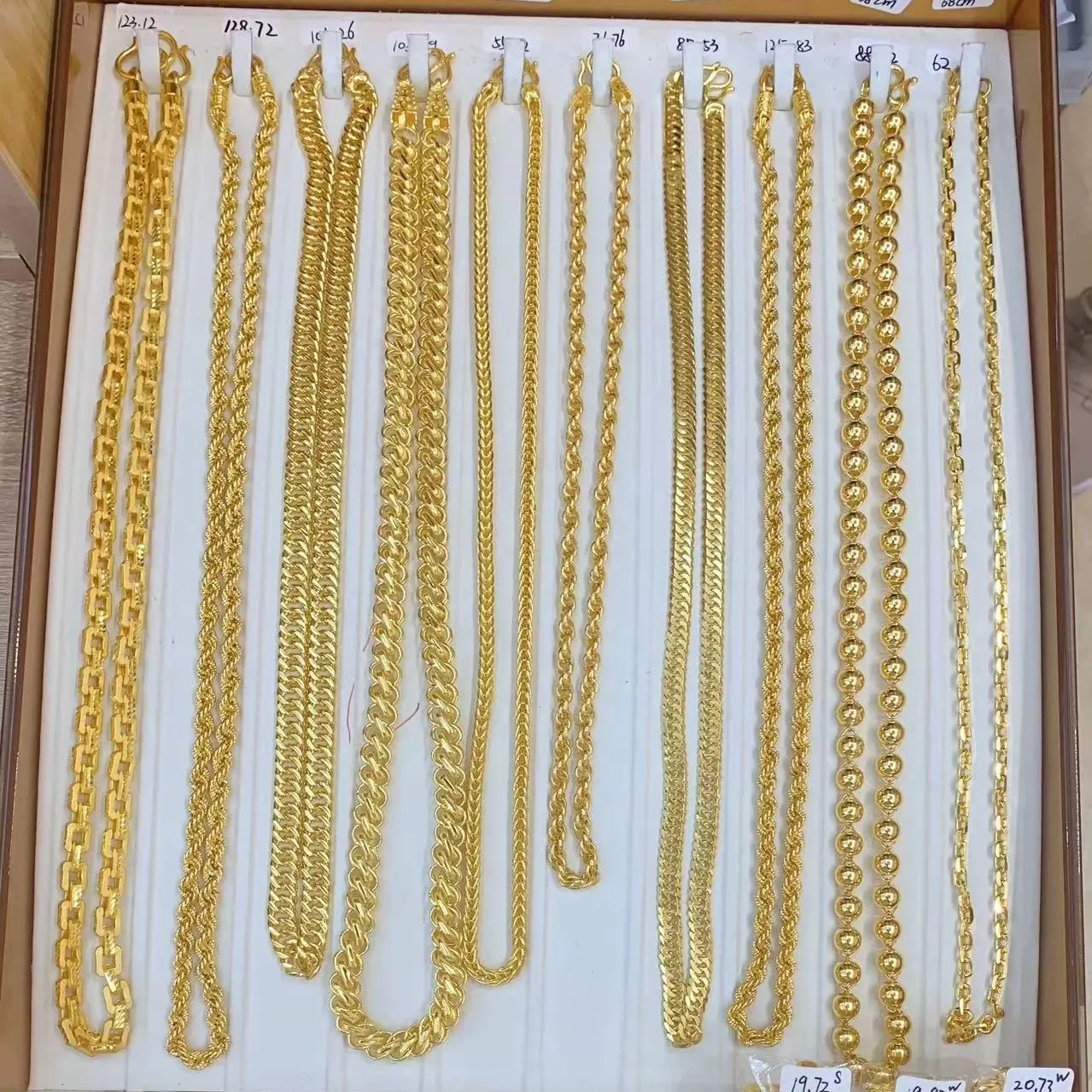 Collana all'ingrosso di gioielli in oro puro massiccio con collana a catena in oro reale 24 carati di vendita calda