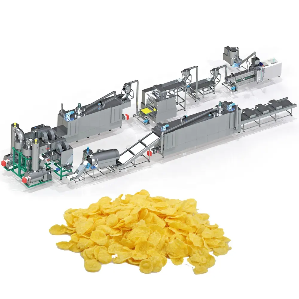 Nuovissimo di alta qualità rotondo di mais e patatine fritte colazione linea di produzione di cereali per la lavorazione degli Snack