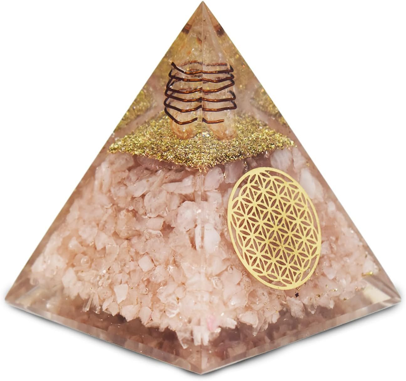 Pirámide de cuarzo rosa