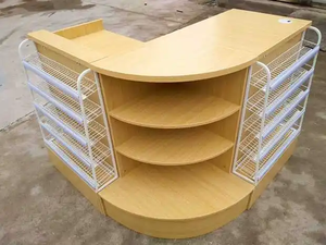 木制收银台设计现代零售柜台超市商店收银台设计 - Product Image 6