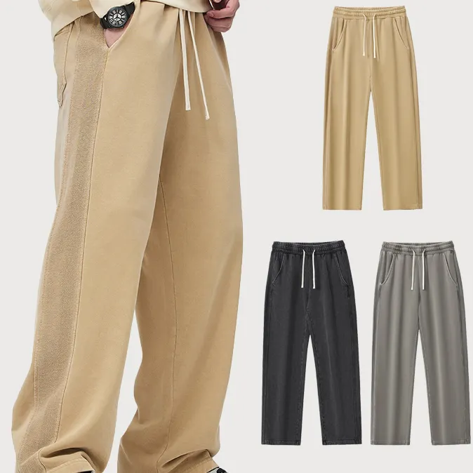 Pantalons de survêtement évasés 3D personnalisés en relief avec croix survêtement pour hommes pantalons de survêtement pantalons en cuir pour hommes