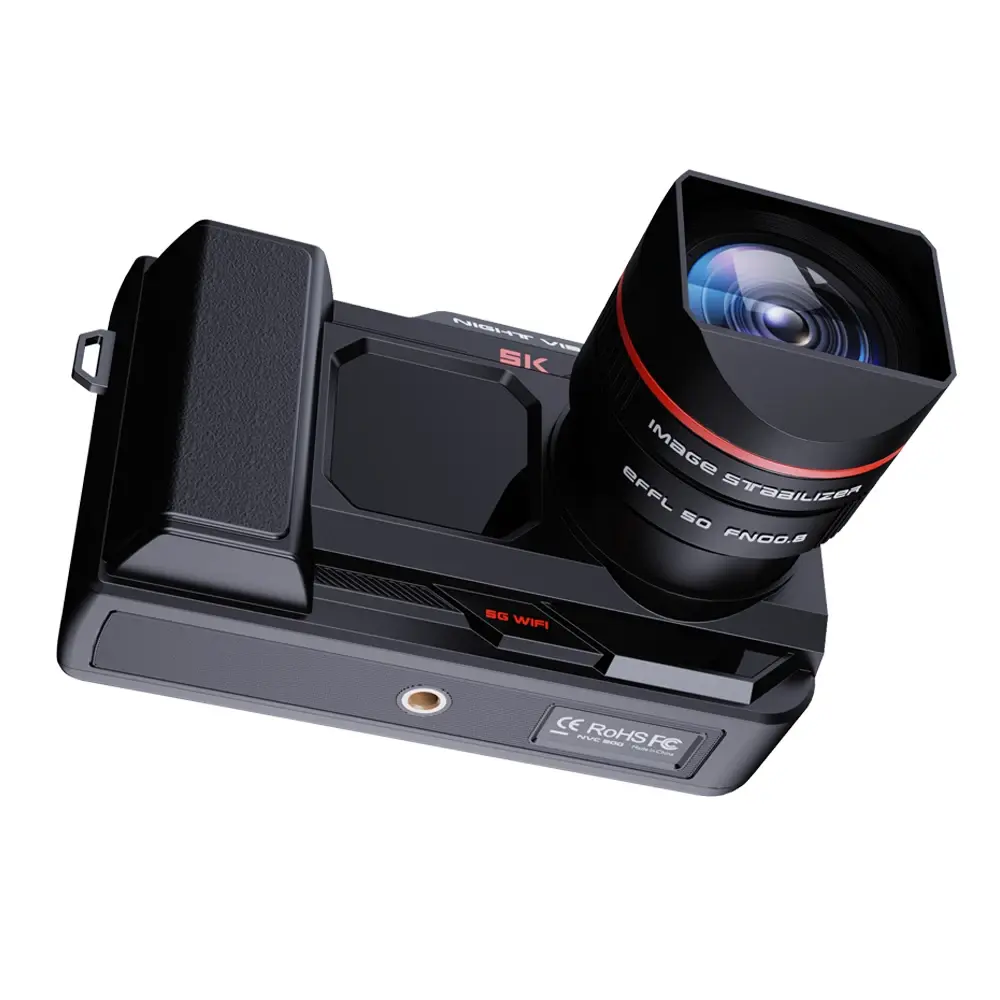 2024 5K HD WIFI צבע מלא מצלמת וידאו דיגיטלית SLR 50X 52MP NVC200 אינפרא אדום ראיית לילה טלסקופים מונוקולריים לרובה ציד