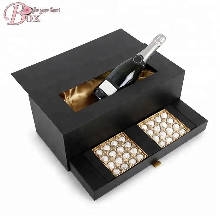 Contenitore di vino Regalo Personalizzato di Imballaggio di Vetro Pacchetto di Cartone Scatole di carta Commercio All'ingrosso di vino cassetto contenitore di regalo