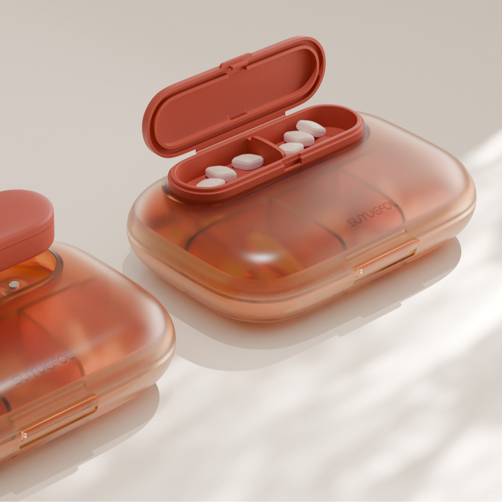 6 compartimentos naranja transparente
