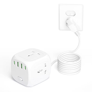 通用方形电源板3个插座2个USB 2 C充电延长线电源高质量通用型Powercube扩展