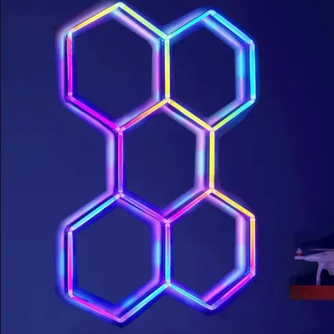 Led Hexagon Garage Light Rgb, Rgb Hexagon Led Licht-358 Kleurrijke Lichtmodi, Voor Game Anker Prive Garage Gym Verlichting,