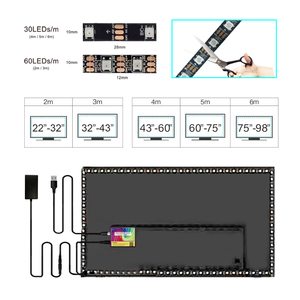 BPSK2 5V Sync usb'li şerit LED işık rüya renk ortam TV kiti RGB için masaüstü bilgisayar ekran arka plan aydınlatması 2M 3M 4M 5M 6M 15 80 - Product Image 4