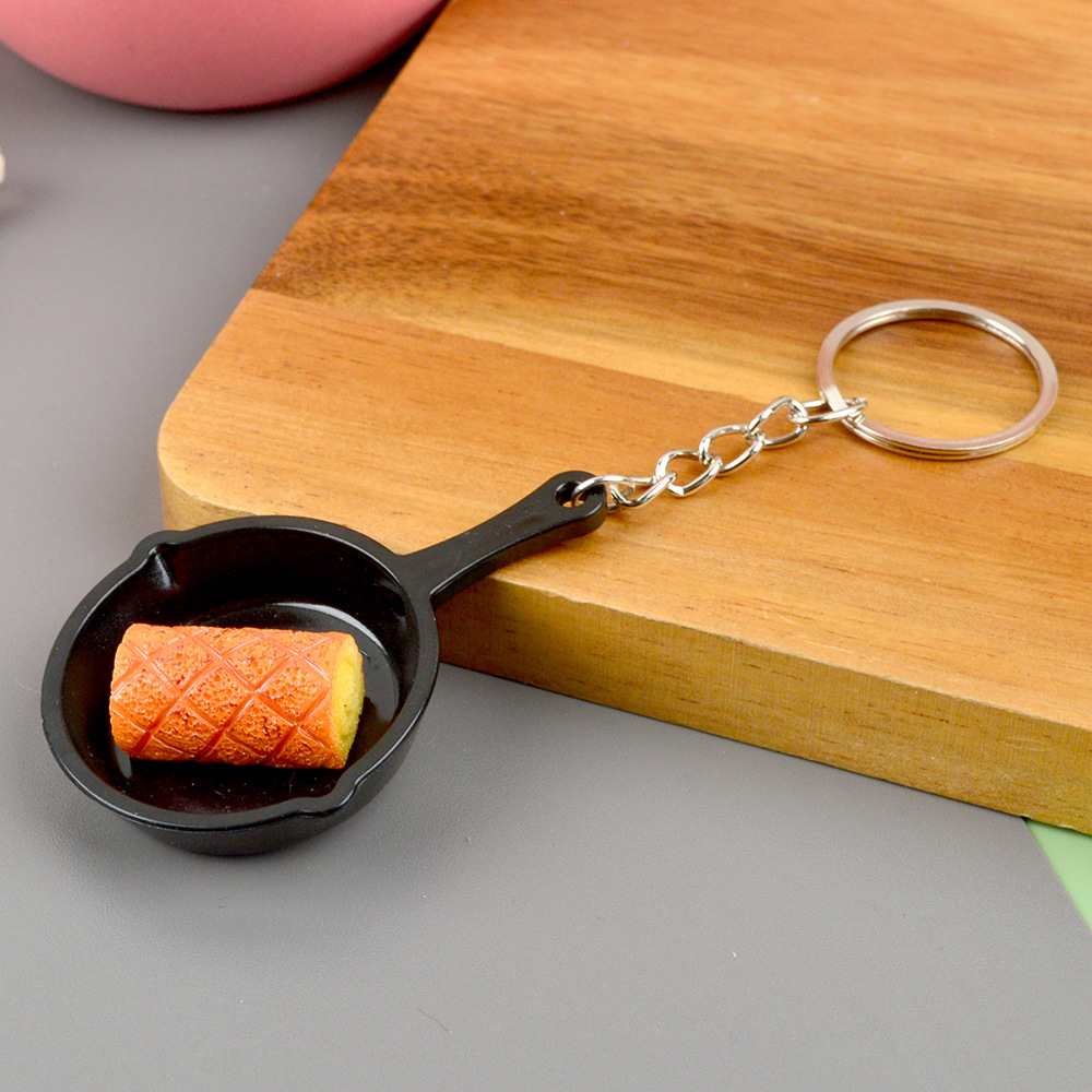 Poêle à frire longue pour rouleaux d'oeufs - Porte-clés