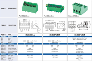 142V-5.08mm 2P電源端子ブロックねじなしマルチカラークイック接続端子 - Product Image 3