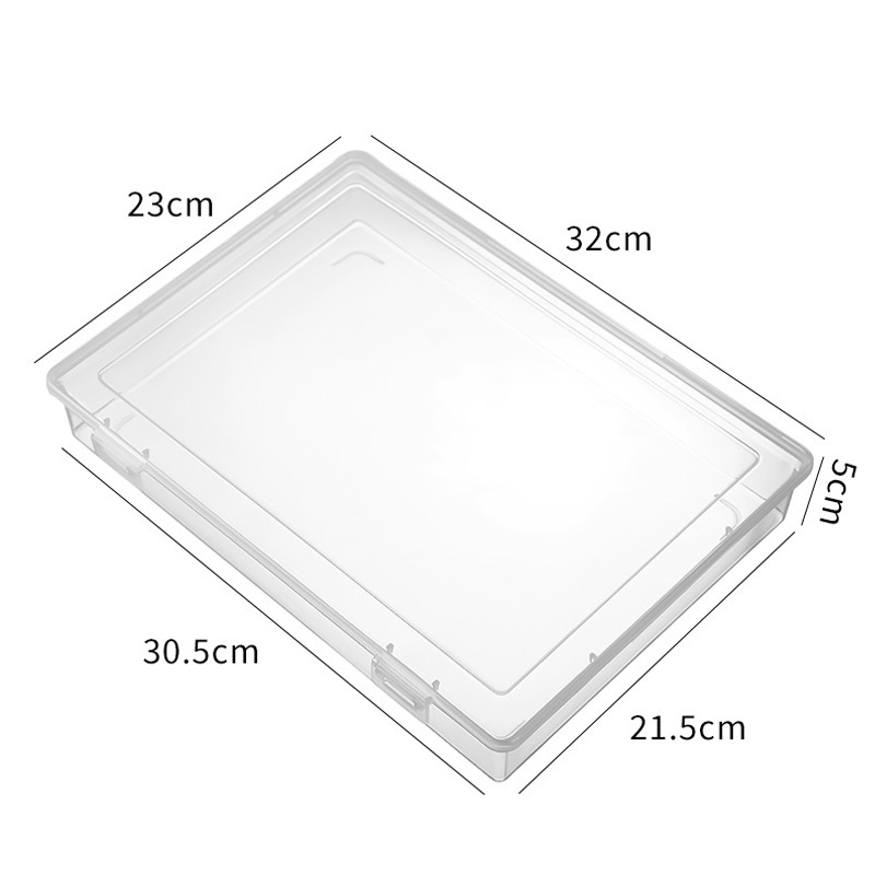 Transparent A4 box with integrated flip-top design