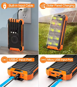 2025 New <strong>Design</strong> Camping Outdoor Power Bank With Built in Cables Solar Charger Solar Power Bank 30000mah - Product Image 4