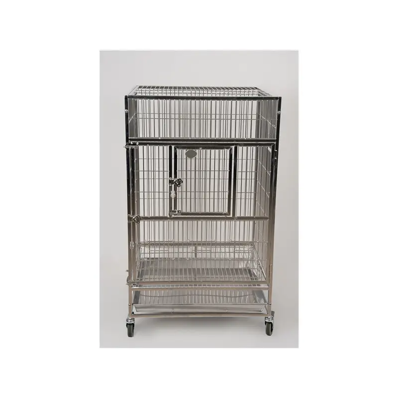 Cage à oiseaux en acier inoxydable modèle 2 de taille L pour animaux de compagnie 5 en 1 de fabrication professionnelle à vendre