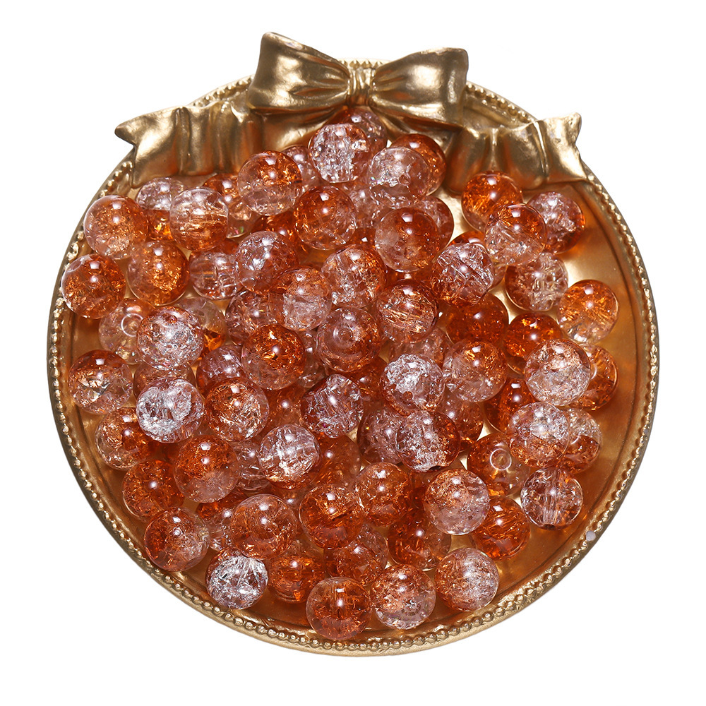 Perles de verre éclatantes - Orange foncé