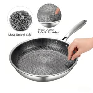 Thiết Kế Hiện Đại Không Dính Chảo Bán Buôn Thép Không Gỉ Tổ Ong Chảo Pan Và Chảo Cảm Ứng Bếp Tương Thích - Product Image 2