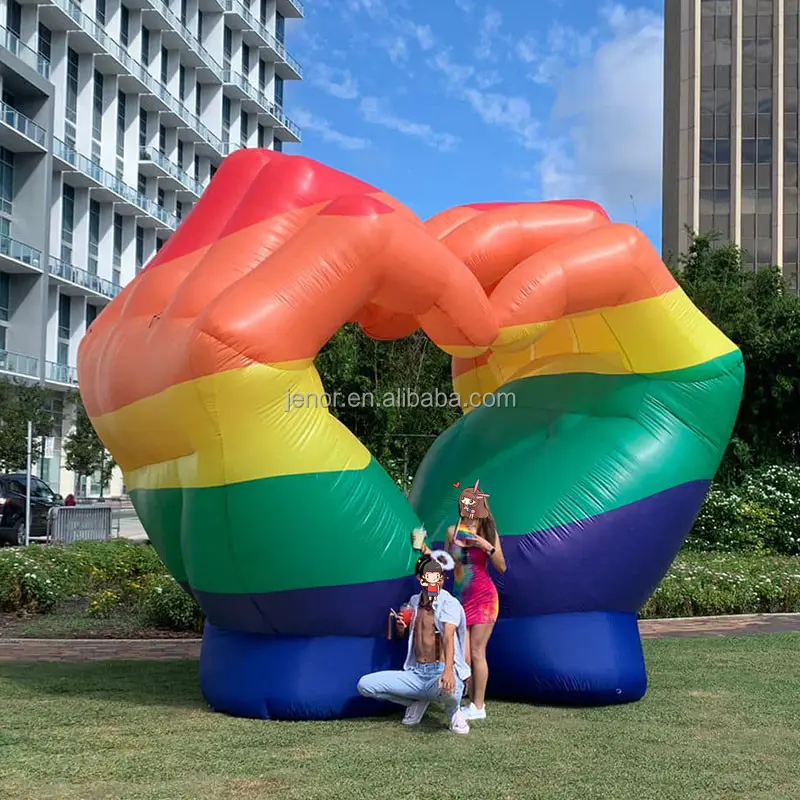 Mô Hình Bàn Tay Bơm Hơi Năm Màu Với Đèn LED Cho Bữa Tiệc Sự Kiện Pride Parade