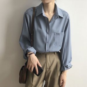 Women <strong>White</strong> Simulated silk-like Shirt Tops Lady Office Ladies Satin <strong>Blouse</strong> Blusas Women's <strong>Blouses</strong> &amp; Shirts