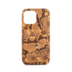 Personalizado exótico Python serpientes PU cuero Crossbody tarjetero cartera teléfono caso con correa desmontable para iPhone 15 pro Max