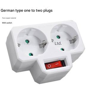 德国标准一对二转换插头开关控制按钮嵌入式电源板适配器 - Product Image 2