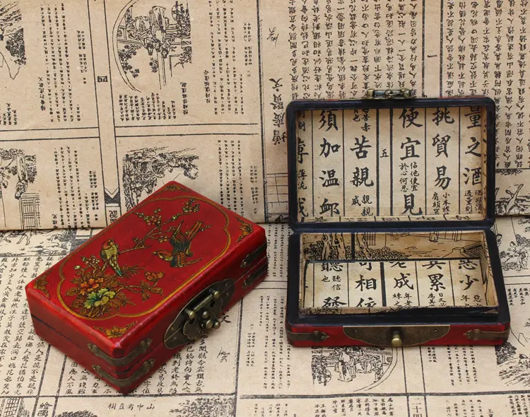 Caja de tarjeta de visita antigua caja de cuero antigua caja de madera antigua joyero antiguo/caja de tarjeta de visita de madera/Ming y Qing