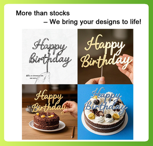 バレンタインデー3次元アクリルケーキプラークお誕生日おめでとうデザートフラッグパーティー用挿入装飾