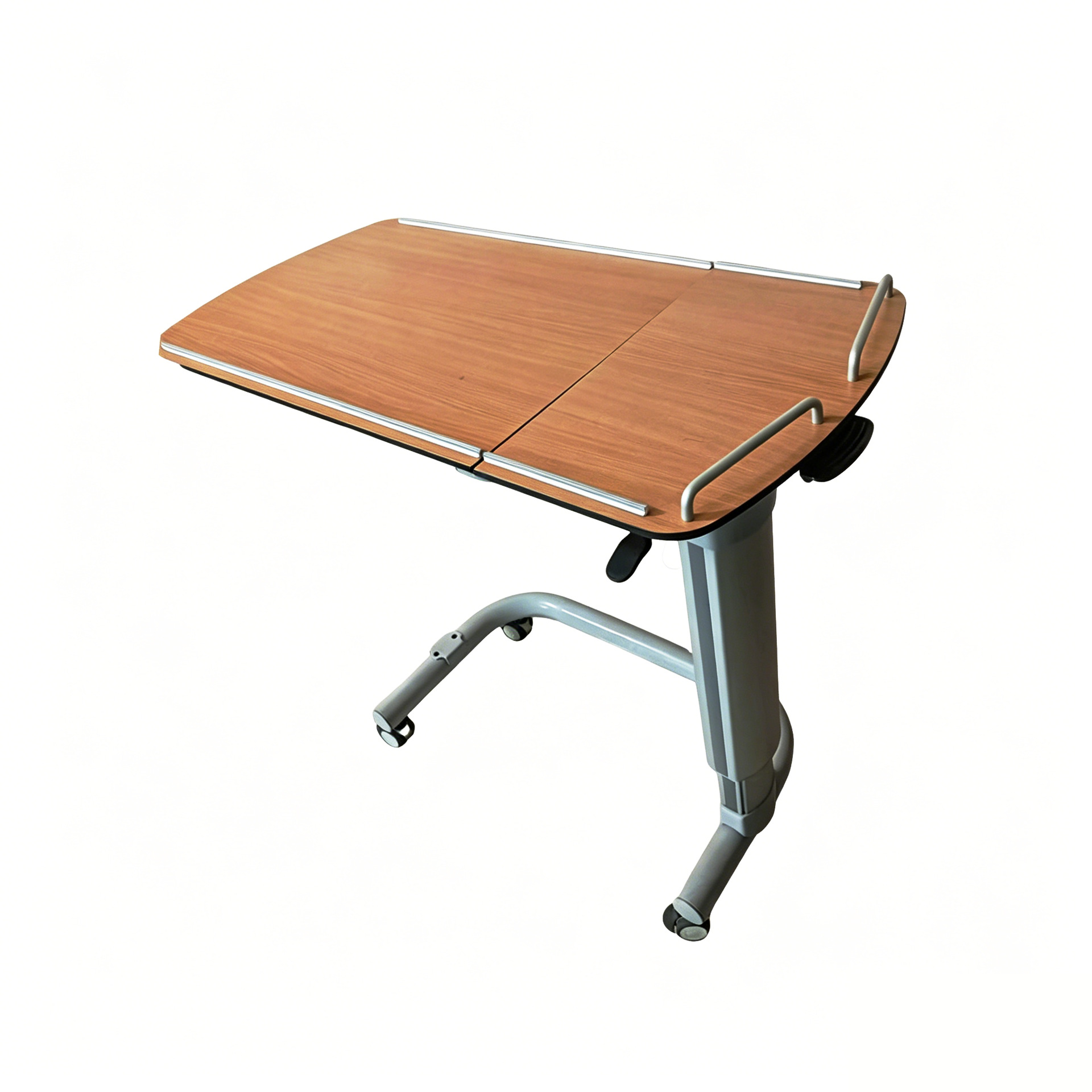 Reversible dining table - wood grain (aluminum alloy columns)